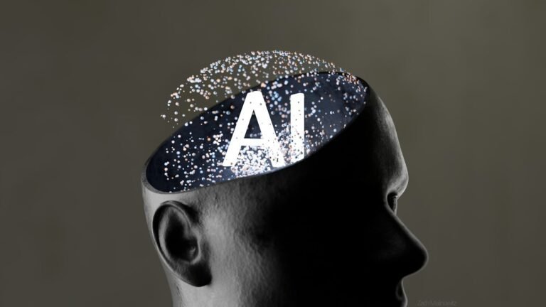 Artificial Intelligence Concept Within A Human Head