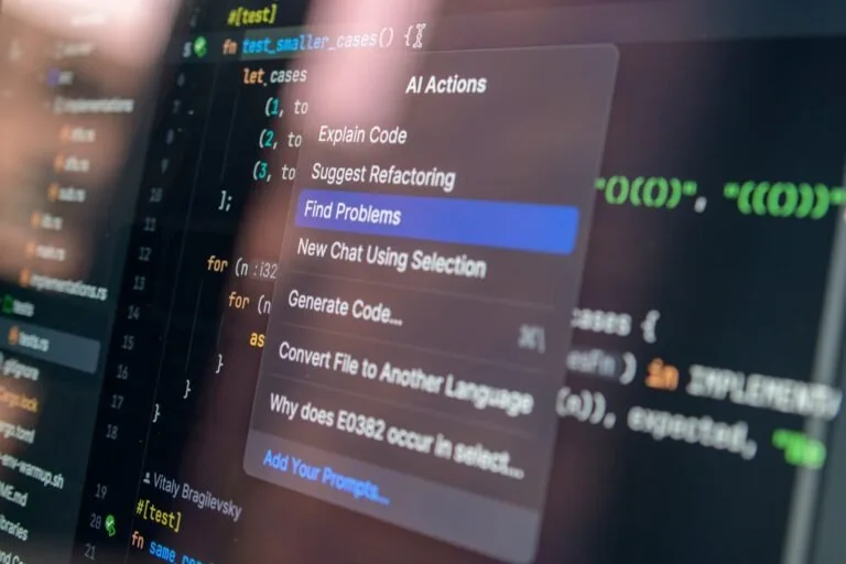 Computer screen displaying code with a context menu.