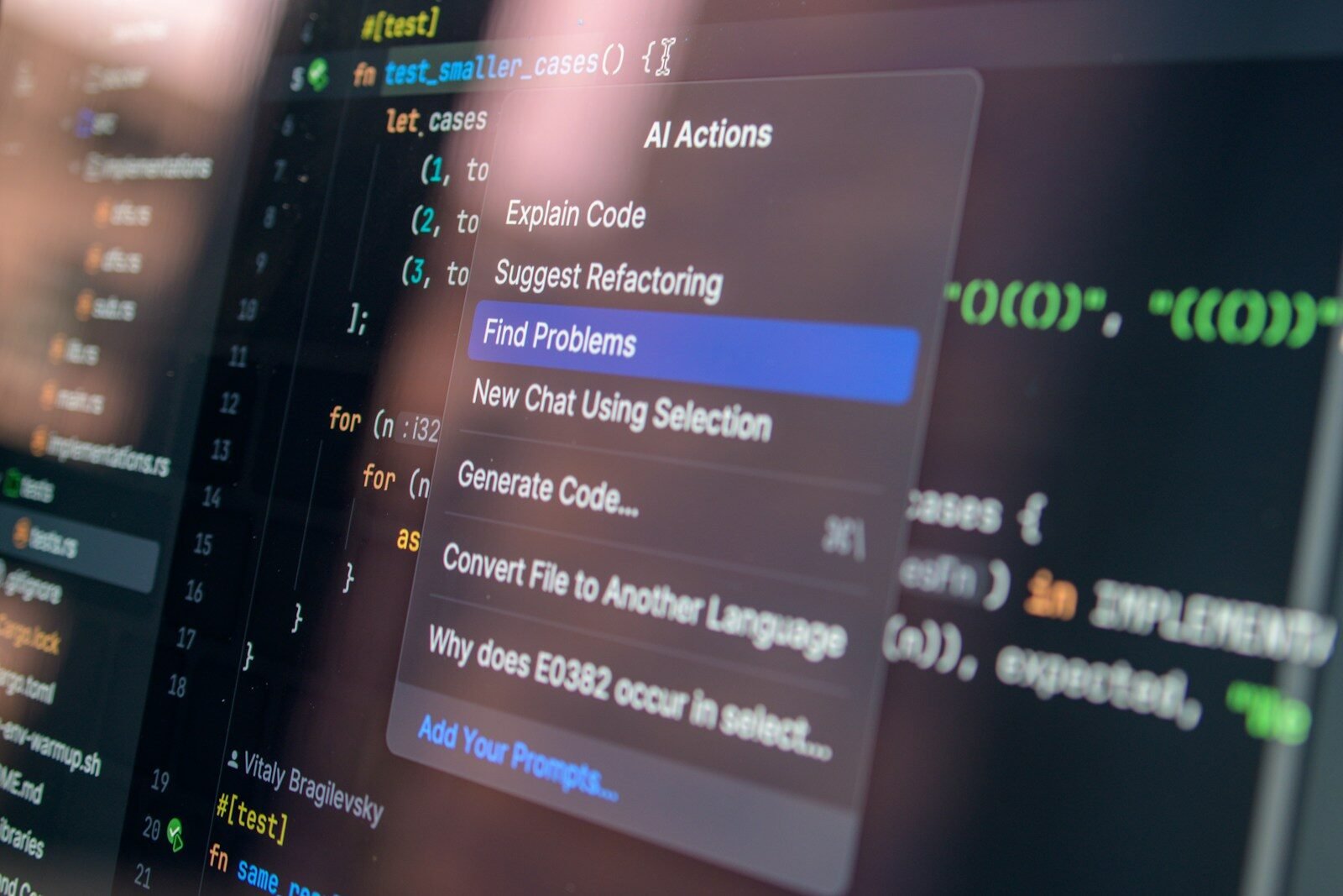 Debugging Ai Agents 1 - Top Ai Agent Computer screen displaying code with a context menu.