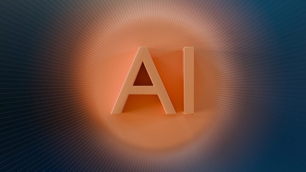 The Letters Ai Glow With Orange Light.