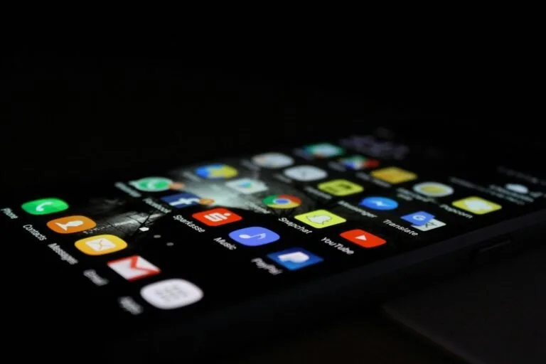 Silver android smartphone