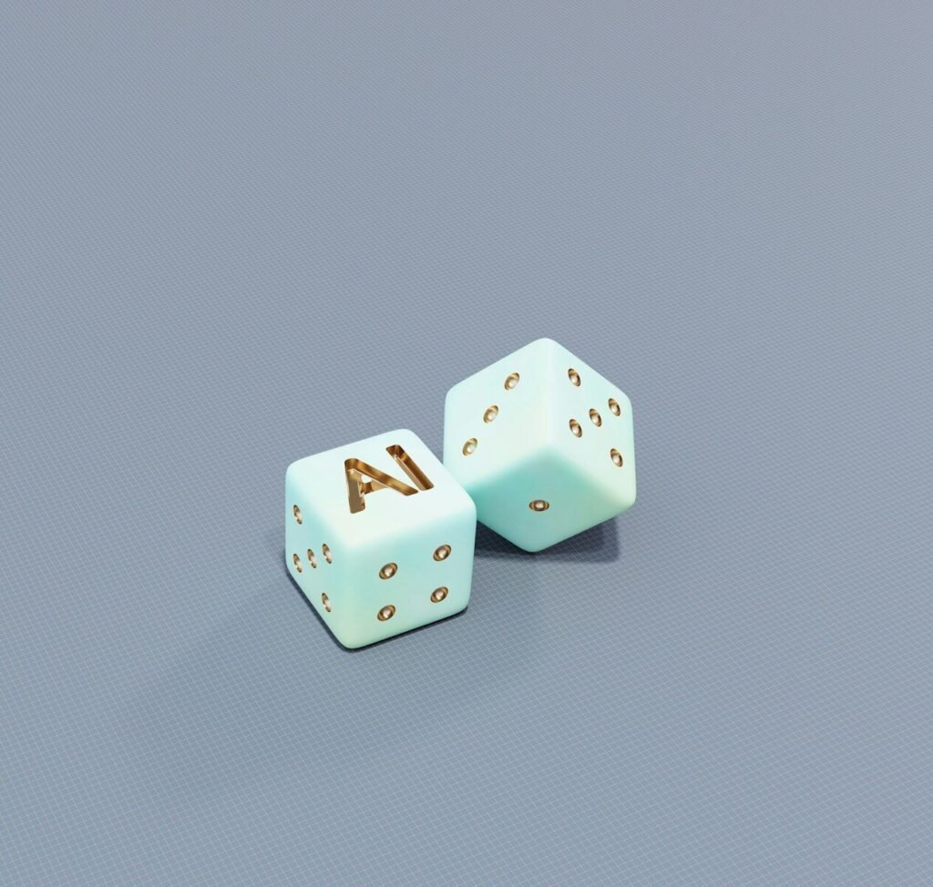 Two Dice With Ai Letters And Dots