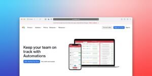 a computer screen with a phone and a tablet