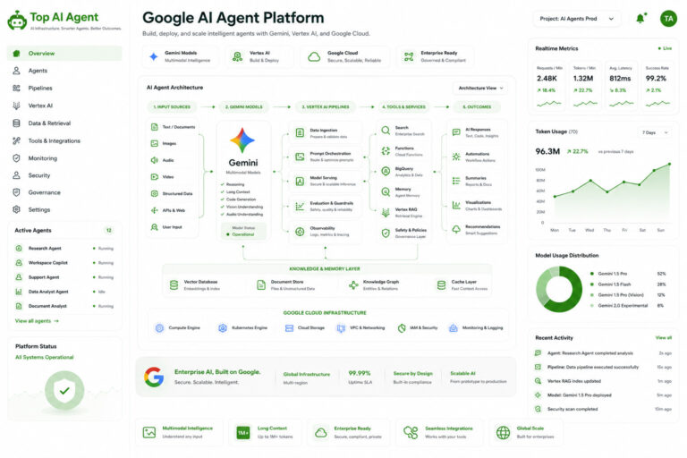 Google Ai Agent Platform: Gemini, Vertex Ai, And Enterprise Agent Infrastructure Guide (2026) 6 | Ai Agent A Practical Guide To Google’s Ai Agent Ecosystem, Including Gemini Models, Vertex Ai, Enterprise Infrastructure, Multimodal Workflows, And Scalable Ai Deployment Strategies.