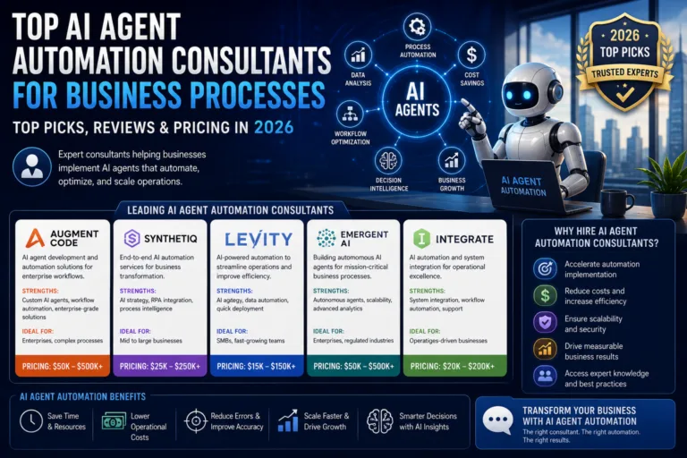 Top ai agent automation consultants for business processes top picks reviews pricing in 2026 - top ai agent