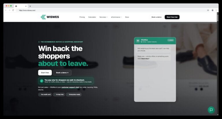 Wiswes - Ai Shopping Assistant That Helps Online Stores Sell More Through Intelligent Conversations 1 &Raquo; Top Ai Agent Wiswes ai shopping assistant that helps online stores sell more through intelligent conversations » top ai agent
