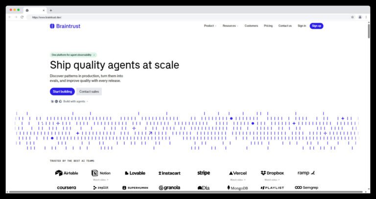 Braintrust the active observability platform for agents &raquo; top ai agent